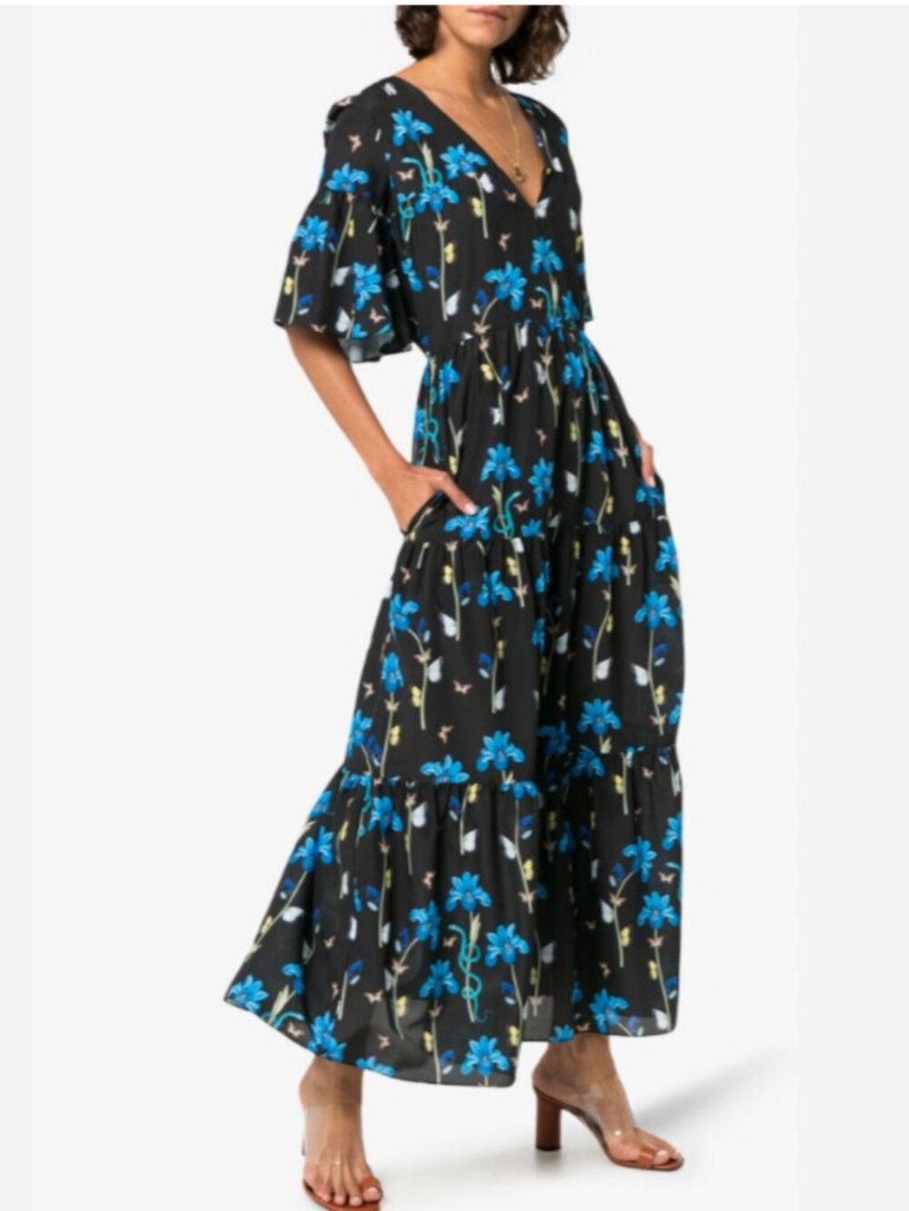 Borgo De Nor Teodora Maxi Dress in Floral Crepe Size 4